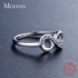 Fashion Mobius Design Silver Clear AAA+ CZ Diamonds Ring - Rings Universe