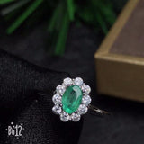 Our Best Selling Natural Emerald Silver Ring - ringsuniverse