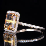 Gorgeous Silver Fashion Yellow Zircon Engagement Ring - ringsuniverse
