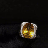 Natural Citrine Gemstone Luxury Ring - Rings Universe