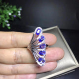 Popular Design, Fan Shape, Natural Tanzanite Ring