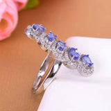 Popular Design, Fan Shape, Natural Tanzanite Ring - ringsuniverse