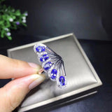 Popular Design, Fan Shape, Natural Tanzanite Ring - ringsuniverse